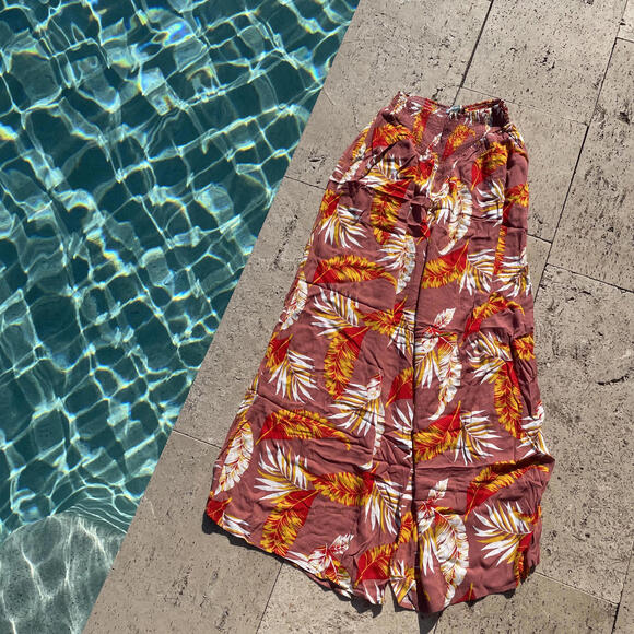 Good Luck Gem Tropical Palm Print Vacation Pants